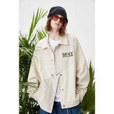 Unisex Jacket Stitching Embroidered Jacket Men's and Women's Lapel Couple Overalls